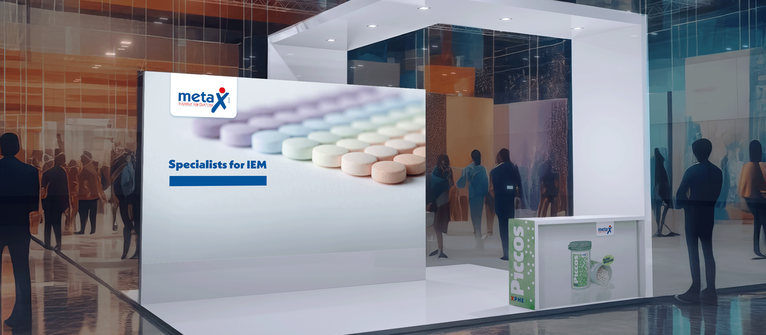 progettazione stand, graphic design, immagine coordinata, video ledwall, metax