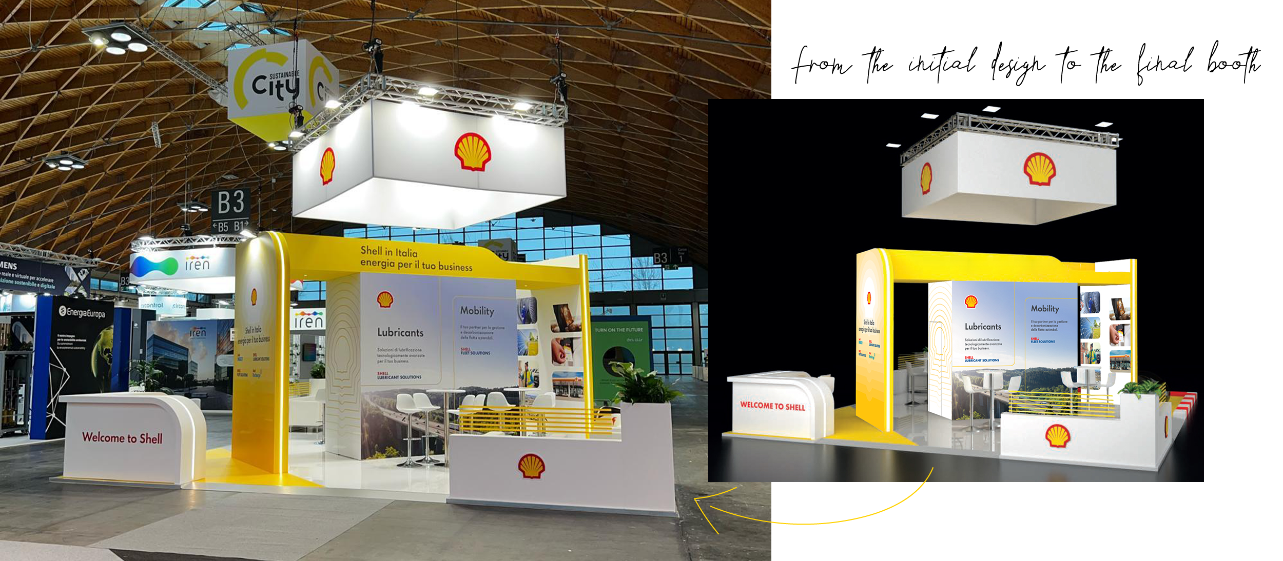 progettazione stand, fiere, design, progettazione grafica, shell