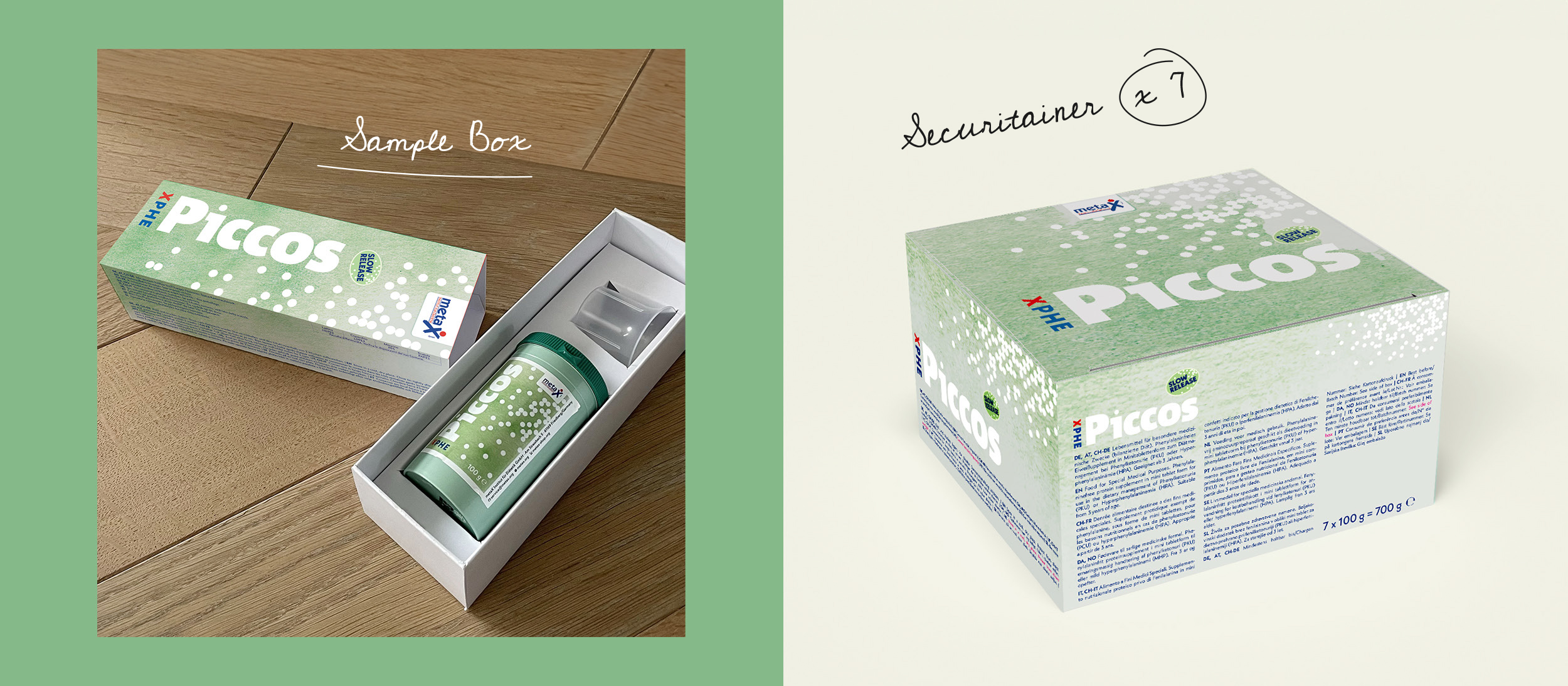 packaging, design del prodotto, metax piccos, rendering, mockup