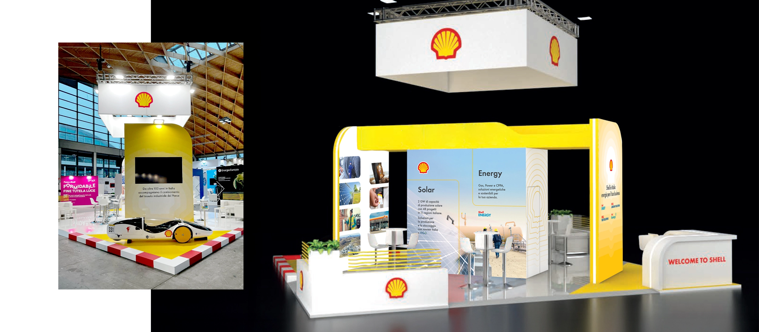 progettazione stand, fiere, design, progettazione grafica, shell